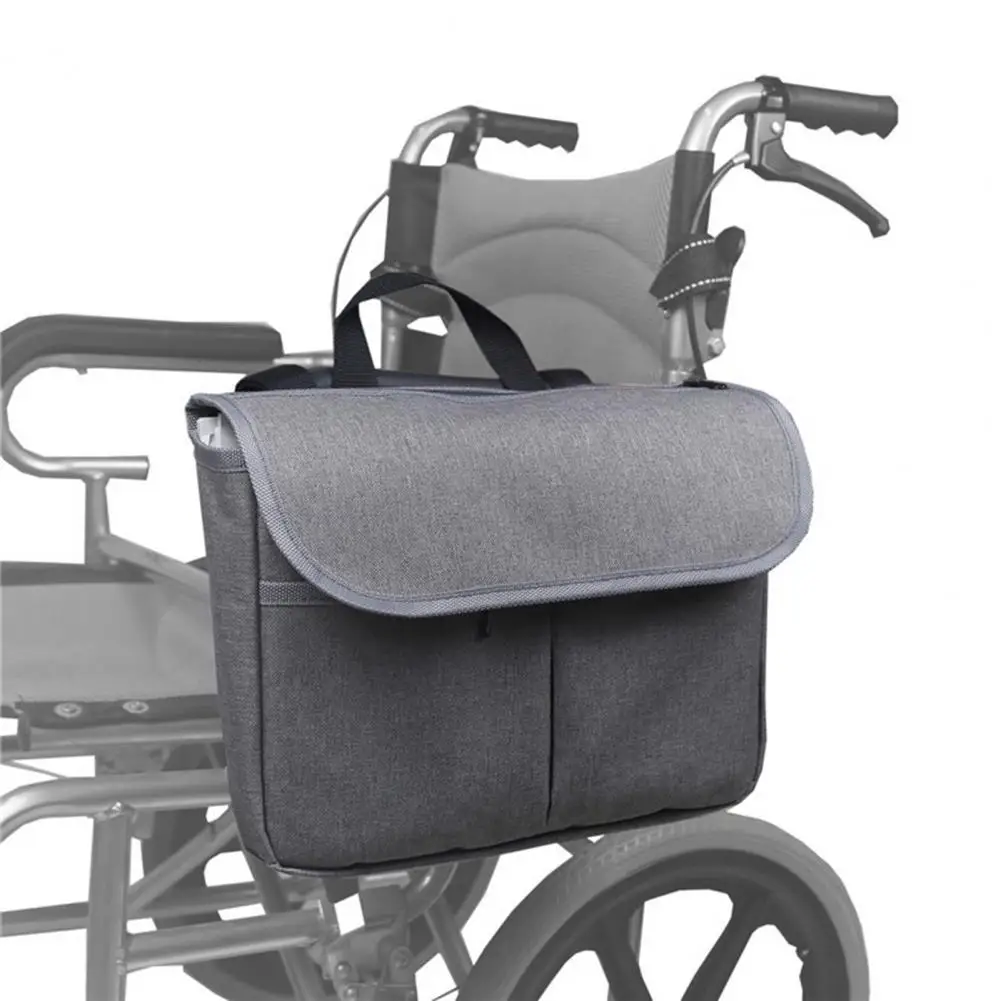 Storage Bag 3 Compartment Large Capacity Waterproof Organizing Oxford Cloth Sturdy Handle Side Wheelchair Bag Walker Accessories