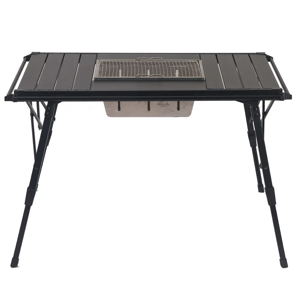 

Lightweight Portable Aluminum Alloy Folding Black Camping Picnic Table Outdoor IGT Tables