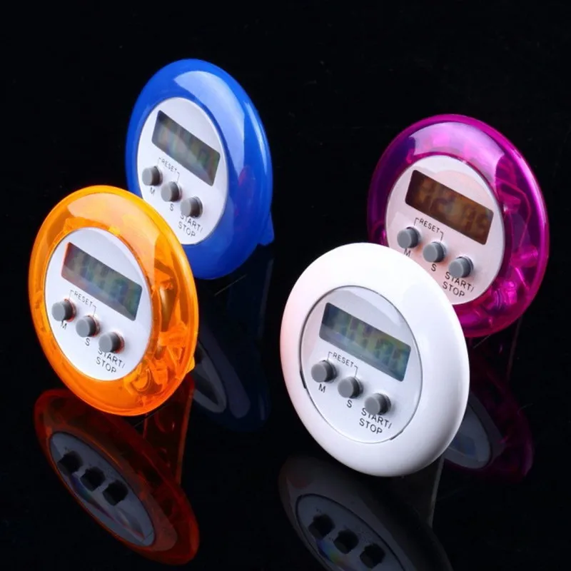 100pcs Colorful Plastric Clip Alarm Digital kitchen Timer helper Mini LCD Screen Count Down