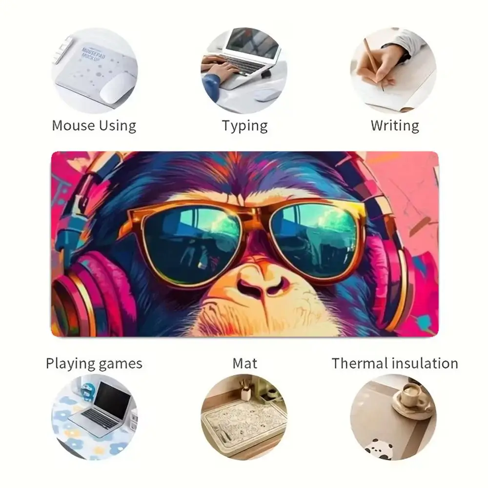 Splash Graffiti Chimpanzee Table Mat games laptop large size bedroom learning keyboard accessories mousepad