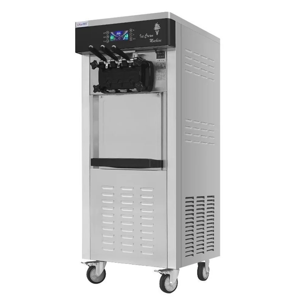 Commercial Vertical Soft Serve Ice Cream Machine 2+1 Flavor 5.8-8 Gal/Hr Yield 2000W Energy Star Certified 220V Customized