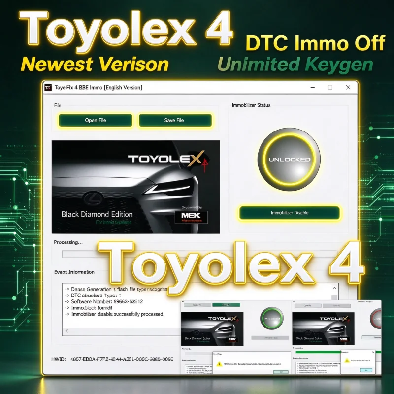 ToyoLex 4/3 Keygen for Lexus Denso Mascheramento DTC Disable Funziona with Unlimited Keygen No Need for Kess Ktag Denso IMMO