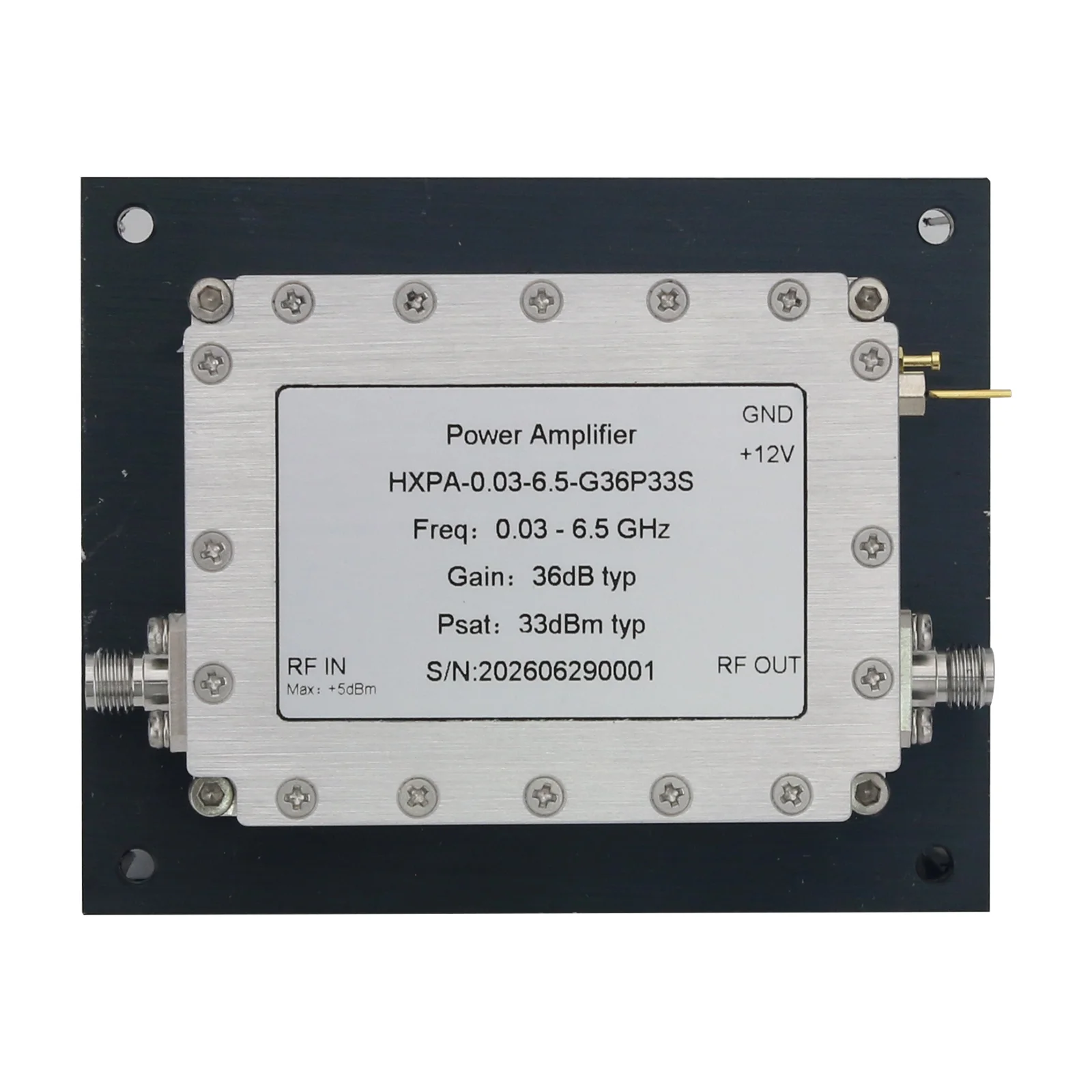 30MHz - 6.5GHz Ultra Wideband 36dB 2W RF Power Amplifier, High Quality RF Accessories, With SMA Female Connector