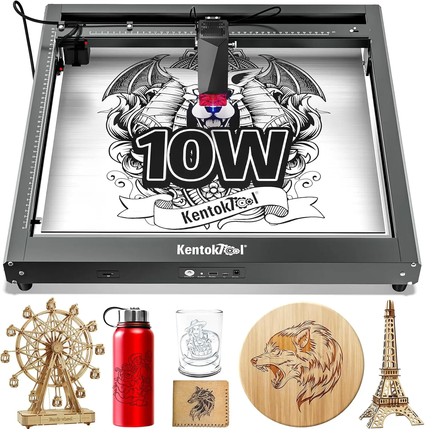 

Laser Engraver, 10W Output 60W Cutter, Laser Engraver And Cutter Machine App Supported, 0.01Mm High Accuracy High