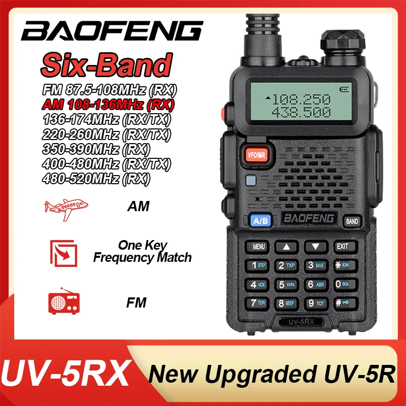 

Baofeng UV-5RX Walkie Talkie Multi Band Wireless Copy Frequency Air Band AM FM Radio 128CH Amateur Two Way Radios UV 5R Upgrade