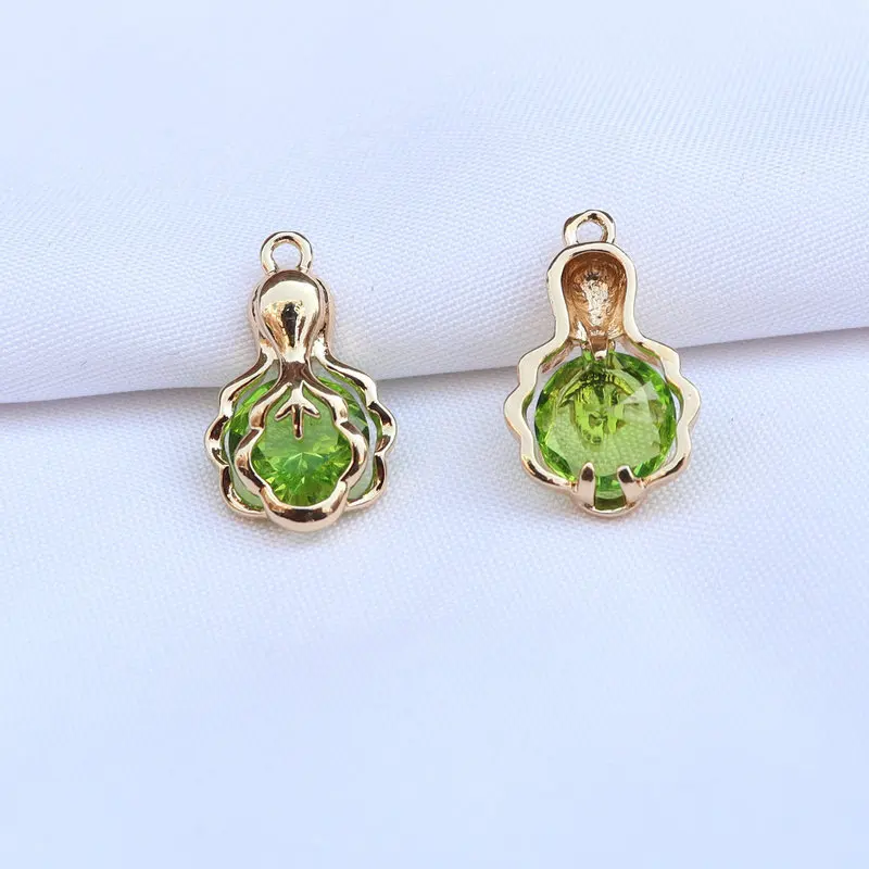 20pcs/ Bag DIY jewelry accessories copper gold-plated micro inlaid zircon seahorse shell bee pendant