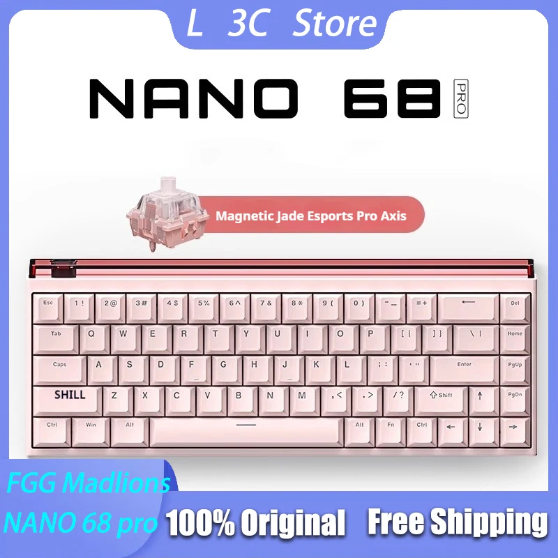 FGG Madlions NANO 68 Pro Mechanical Keyboard Magnetic Jade Esports Pro Axis 8k Return Rate Low Latency Custom Gaming Keyboard