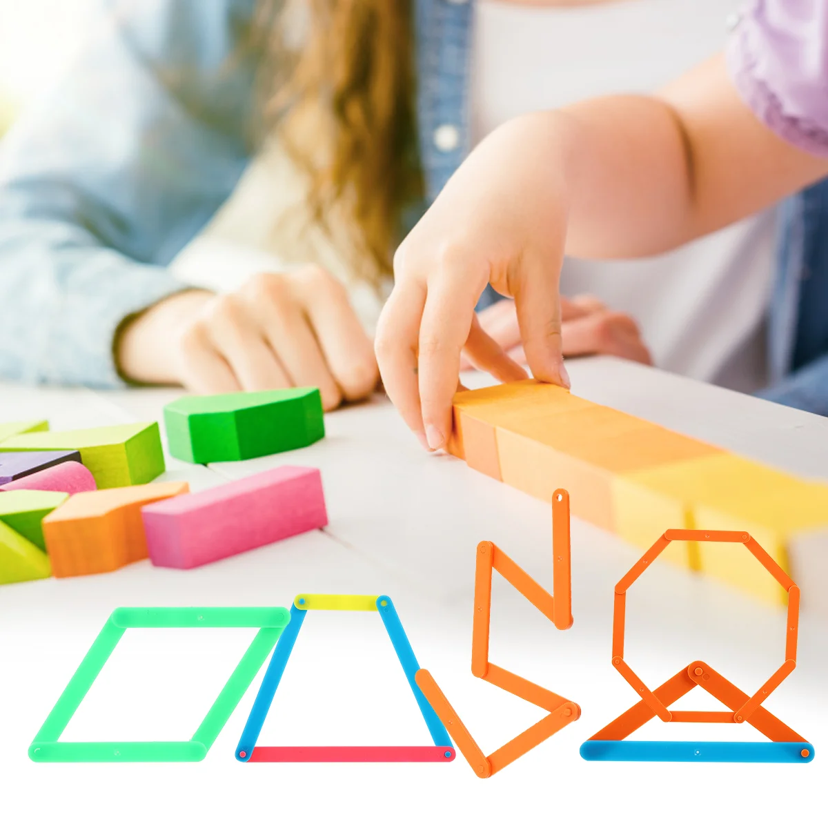 

50 Pcs Splicing Strip Early Education Math Toy Teaching AIDS Mathematics Shape Kids Combination