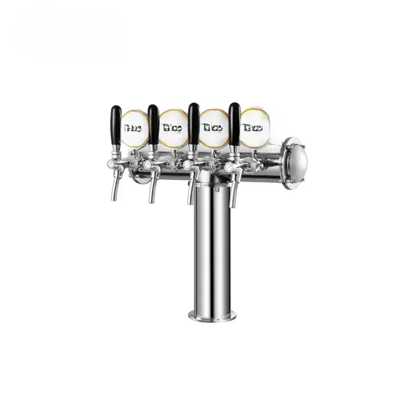 Stainless Steel 4 Tap 85Mm Dispensing Equipment Draft Beer Tower (Polished)