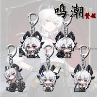 4PCS Game Zani Wuthering Waves Anime Q-version Backpack Pendant KeyChain Key Chain Kawaii Figure Acrylic Keyring Gift