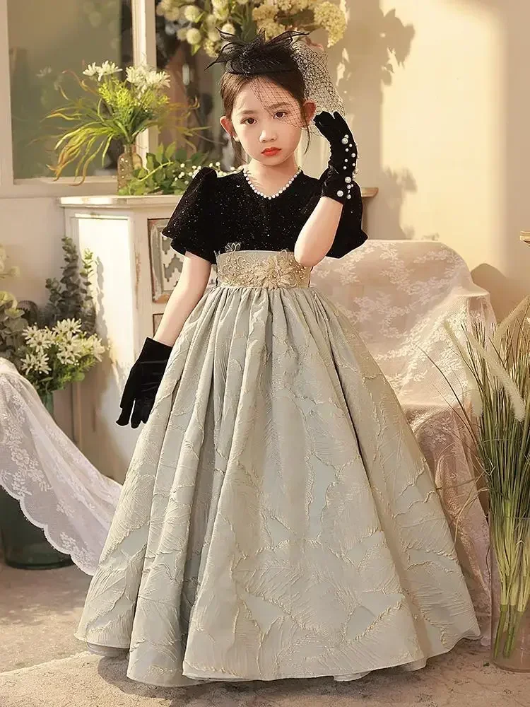 Elegant Evening Prom Princess Dress for Girls Clothes Kids Teenager Children Wedding Party Pageant Graduation Outfits Vestidos