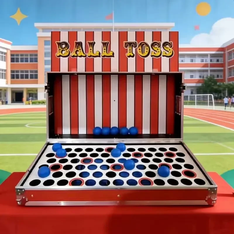 Ball Toss Carnival Game Tabletop Throwing Flight Case Adventure Park Commercial Use Indoor Outdoor Playground Equipment