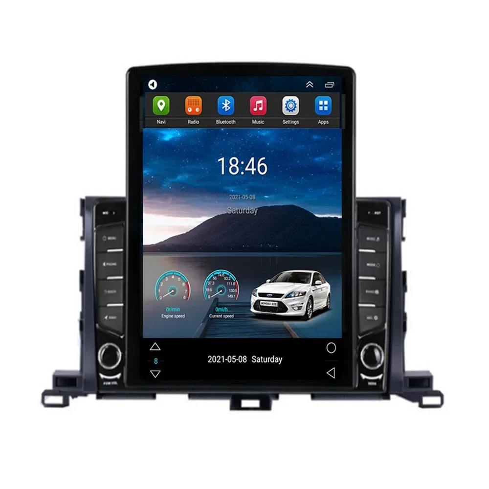 For Tesla Style 2Din Android 14 Car Radio For TOYOTA Highlander 2015-2035 Multimedia Video Player GPS Stereo Carplay DSP RDS Cam