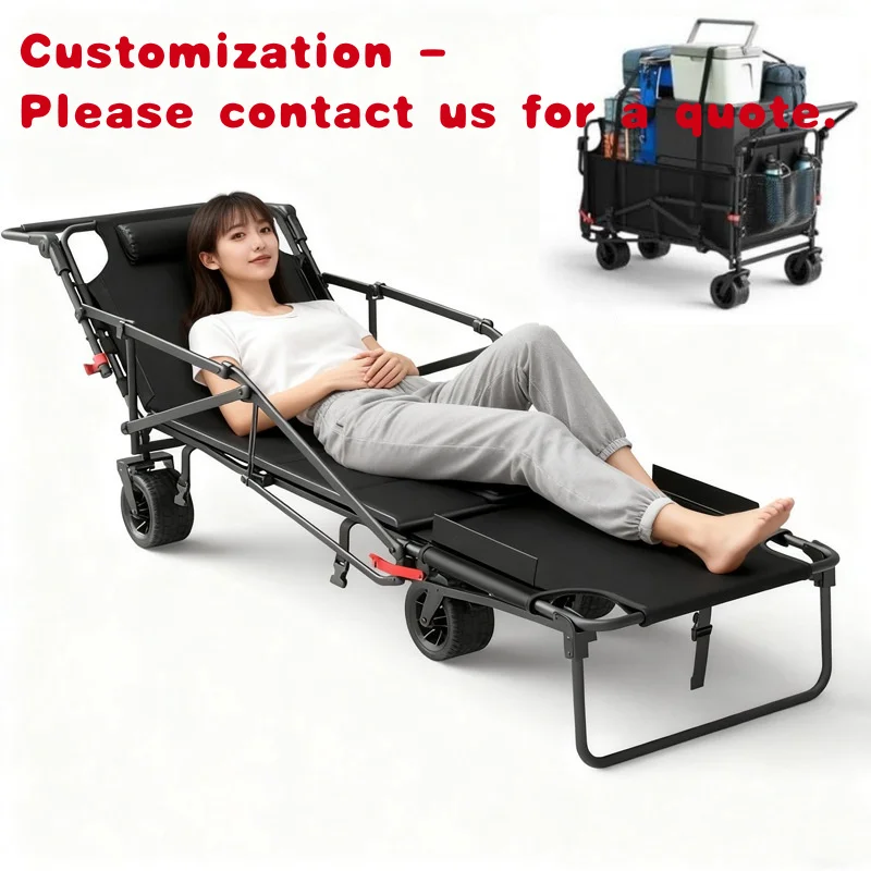 custom.Dual-Use Outdoor Folding Trolley One-Car Camping Picnics and Travel Large Special Stall Car Carrying Cart