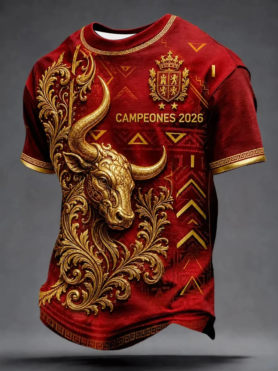 2026-27 Spanish Fans Football Training T-shirt - 3D Printed - Fashionable and Comfortable - Family-Personalized Clothing Y2k