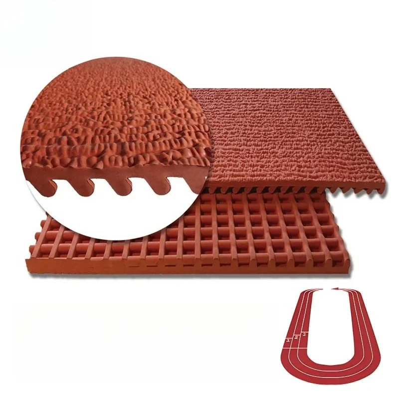 Environmental protection standard Prefabricated rubber track High elasticity shock absorption Easy to install sports floor