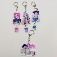 Hot Kpop Demon Hunters Huntrix Saja Boys Keychains for Accessories Jewelry Rumi Zoey Jinu Mira Sold My Soul Keyrings Fans Gifts