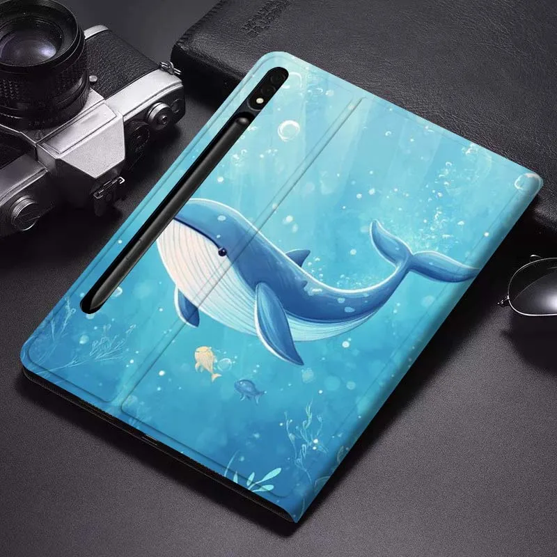 

Чехол для планшета Samsung Galaxy Tab S6 S7 S8 S9 S10 FE Plus Lite с изображением мультяшного кита, популярный подарок, мягкий, гибкий, с поддержкой.