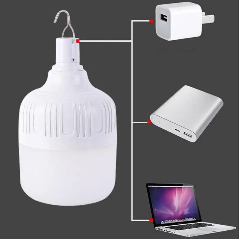 充電式led電球充電式キャンプライトランプ多機能防水充電式吊りランプテントライト電球ライト