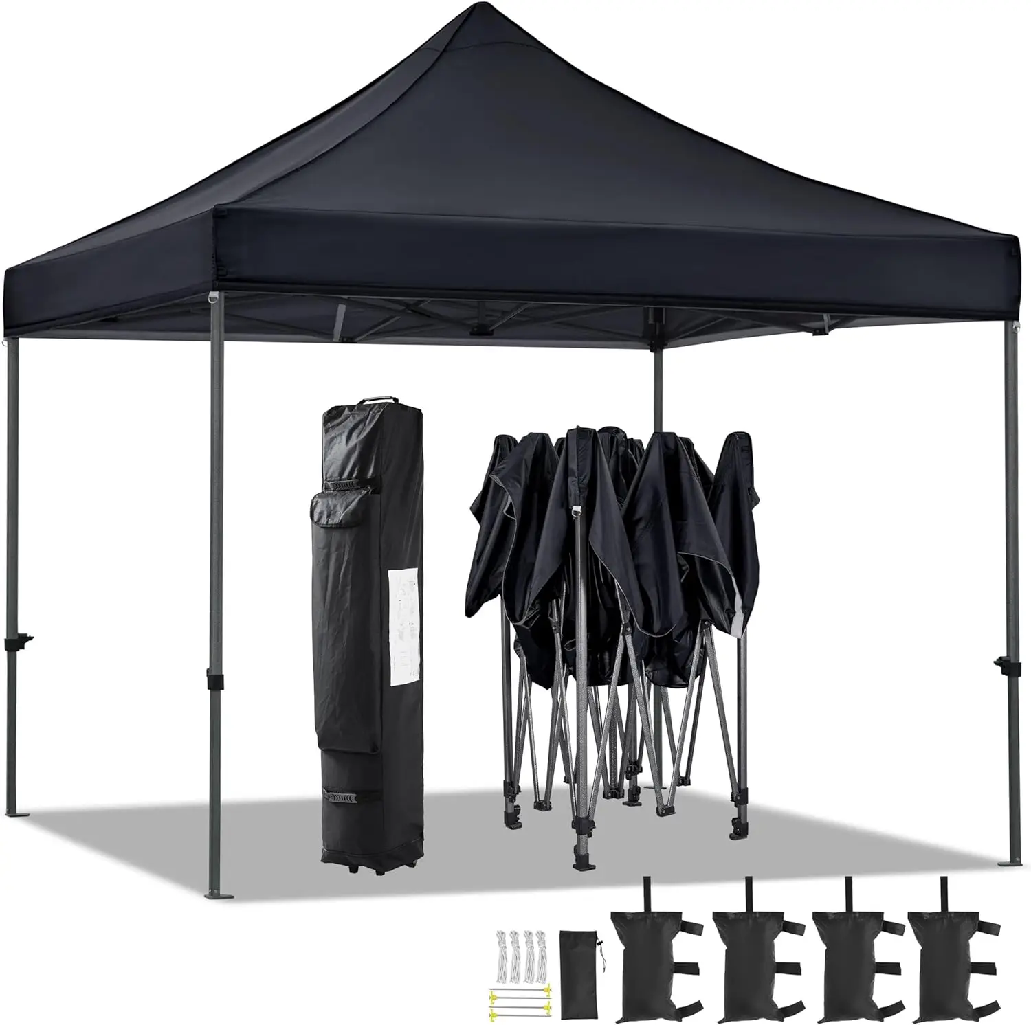 Canopy Tent, Commercial Instant Heavy Duty Canopy, 500D Waterproof Adjustable Canopy with Wheeled Carry Bag