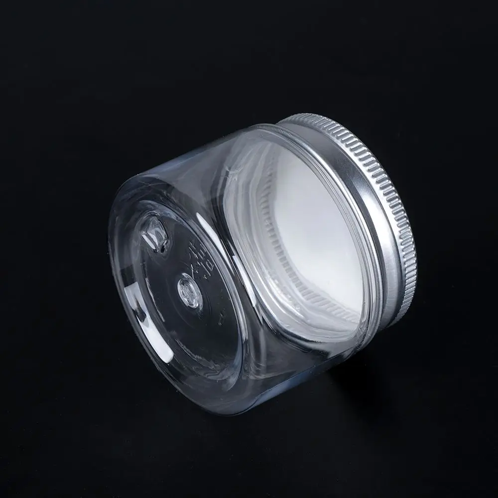 Botella vacía de plástico transparente con tapa de aluminio, tarro de bálsamo labial, tarro de cera de aceite, contenedor de almacenamiento para el hogar, 30-250ml