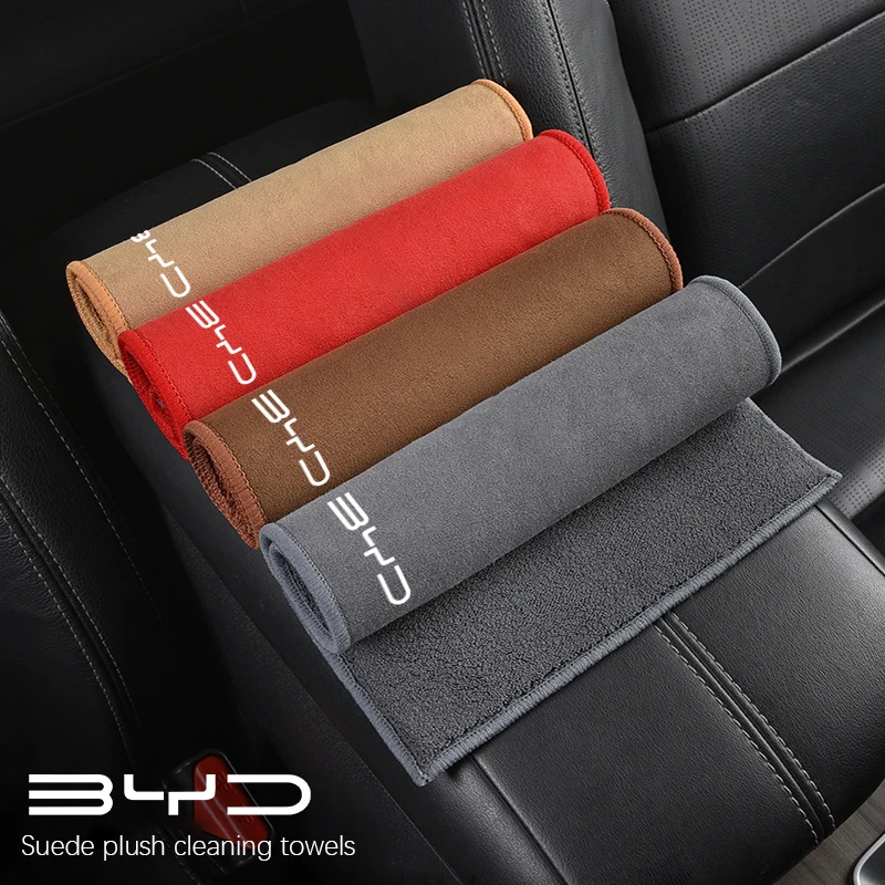 Serviette en microfibre, accessoires de nettoyage de voiture, pour BYD Atto 3 Yuan Plus Han Tang EV F3 E6 Dmi Song F0 Qin Pro G3 I3 Ea1 Max G6