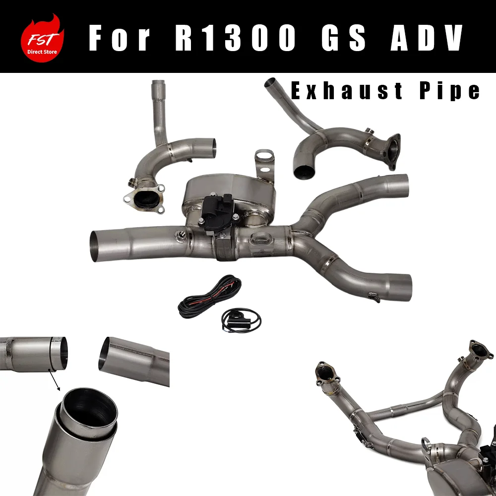 Titanium Back Pressure Front Exhaust Pipe 60MM for  R1300 GS ADV Motorcycle Exhaust Modification