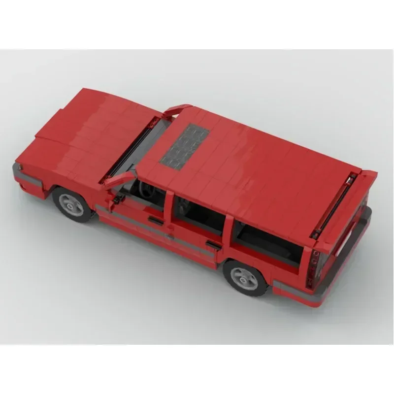 MOC-124037 Red New Station Wagon Assembly Brick Model • 1536 Parts Building Blocks Custom Toy Gift for Adults and Kids Birthday