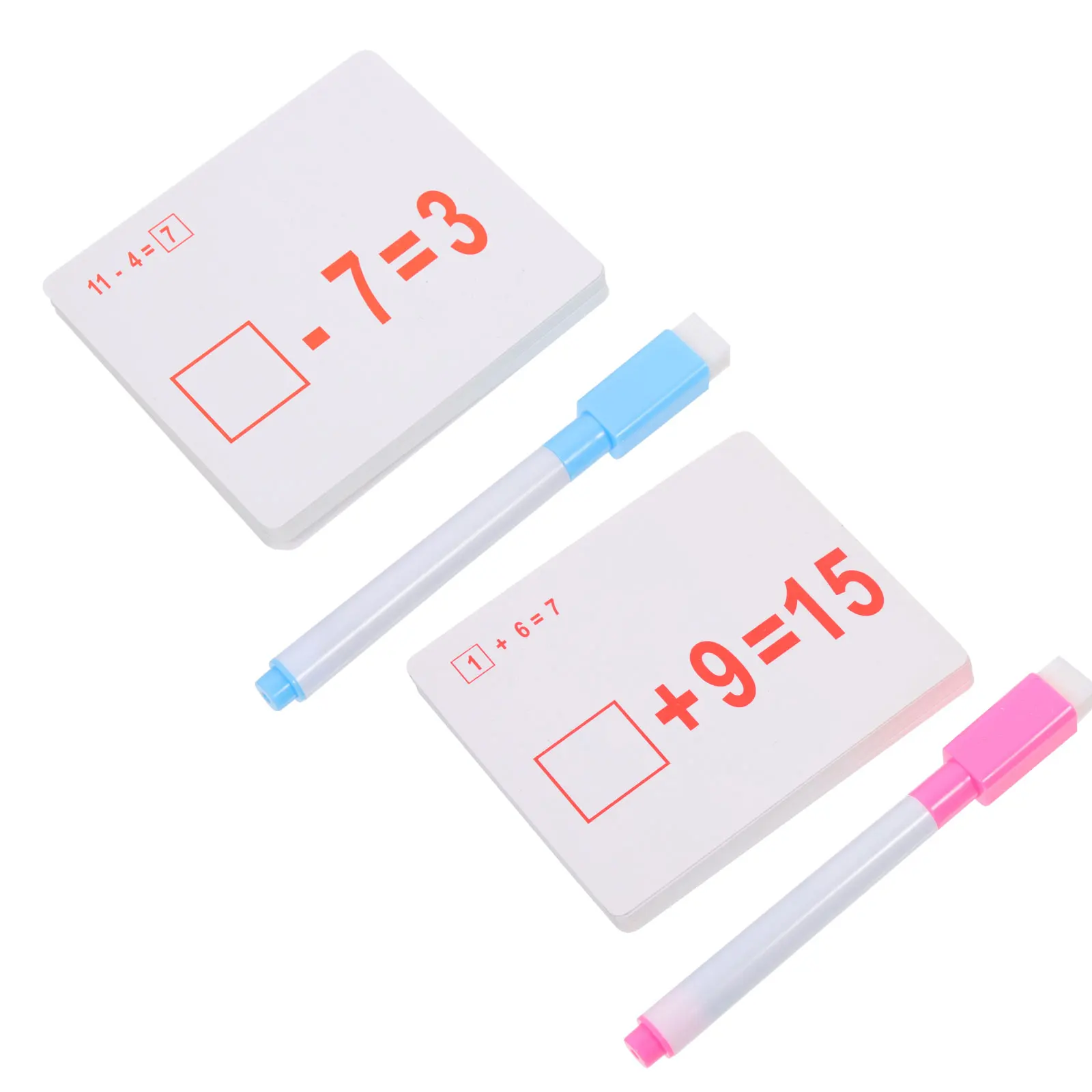 

2 set 2 Sets Math Flash Arithmetic Practice Cards Erasable Learning Tool for Kids Bright Color Classroom Nursery Decoration