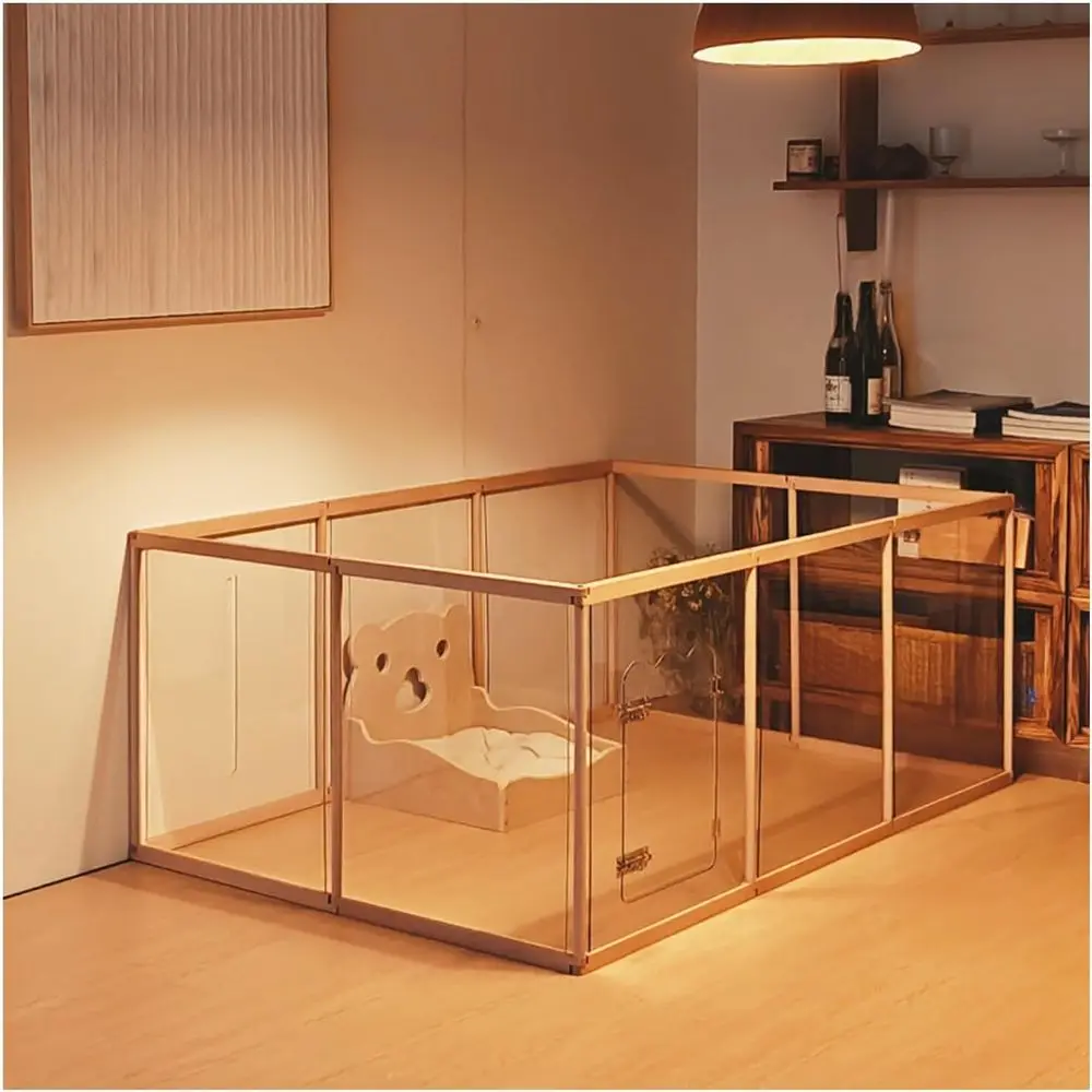 

Прозрачный акриловый домашний забор для собак, манеж для щенков из 10 предметов, ручки для упражнений, отдельно стоящий барьер для домашних животных