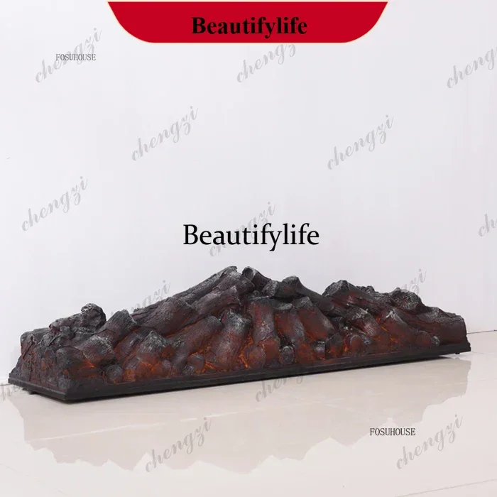 Simulated Charcoal Fake Firewood Decorative Fireplaces Embedded Home Ornamental Decoration LED Round Bare Charcoal Fireplaces NN
