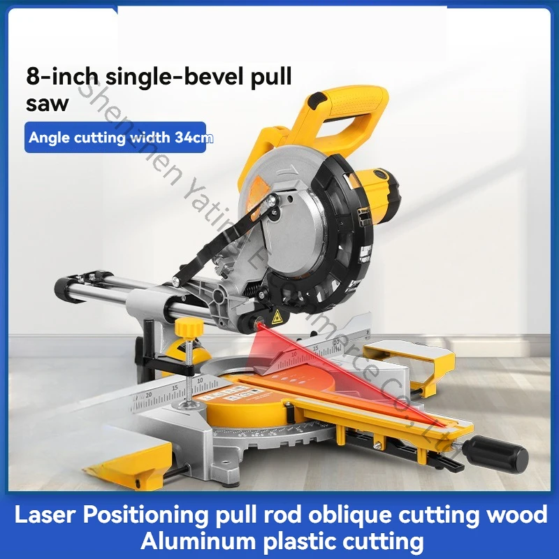 8 Inch Tie Rod Miter Saw Single Miter Saw Aluminum Border Aluminum Machine Laser Positioning Woodworking 45 Degree Cutting