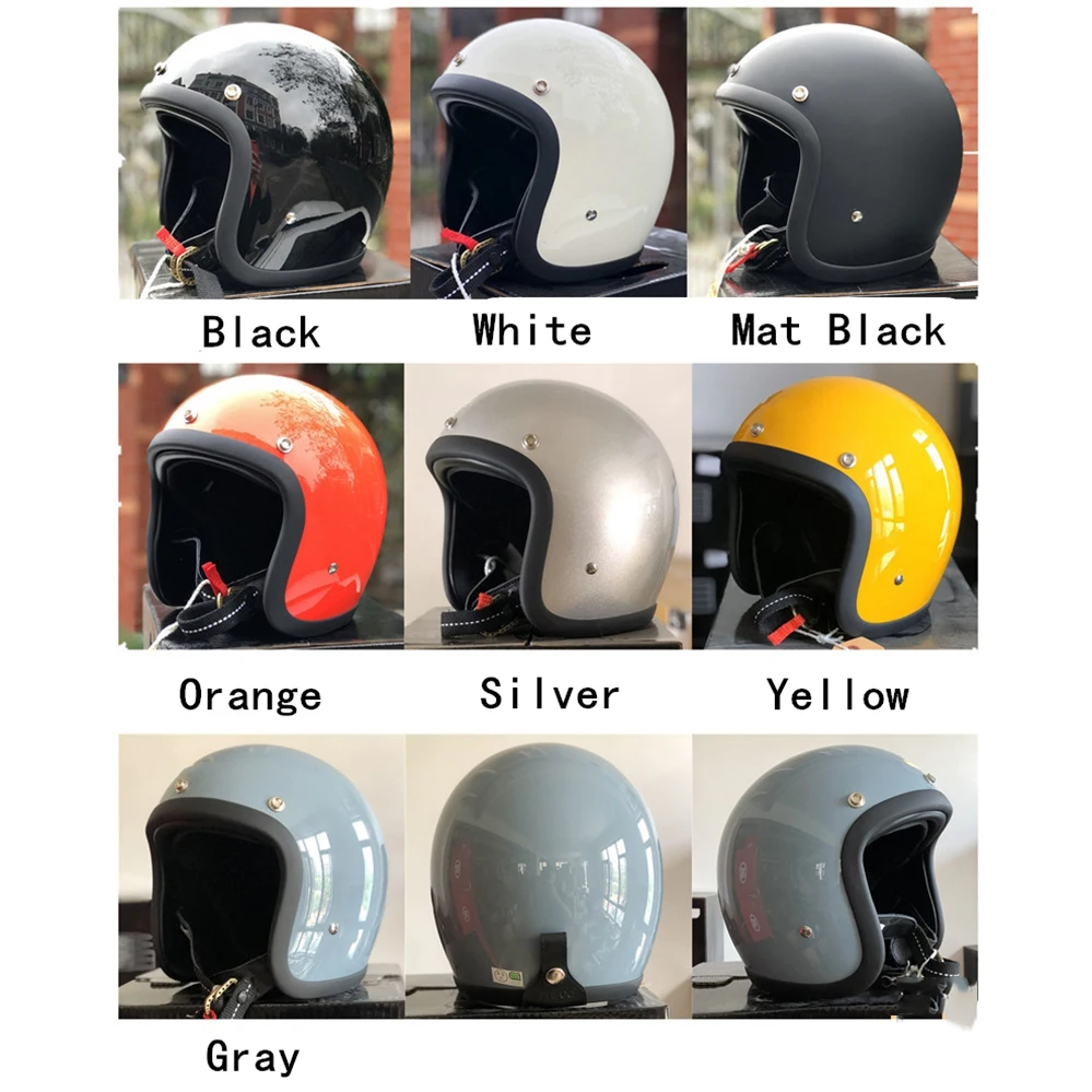 TT & COCASCOS fibra de vidrio ligero Retro Estilo Vintage 3/4 cara abierta motocicleta Scooter ciclomotor ATV casco DOT ECE aprobado Kask