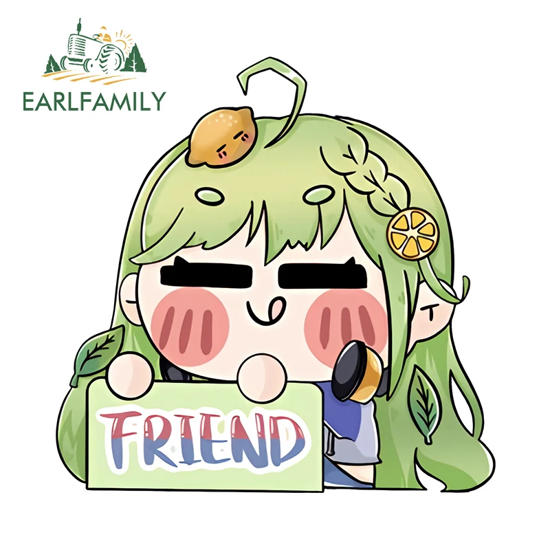 

Наклейки для автомобиля EARLFAMILY Hololive Cute Friend: милые, стильные, солнцезащитные, JDM-декали, подходят для чемоданов, скейтбордов, стекла