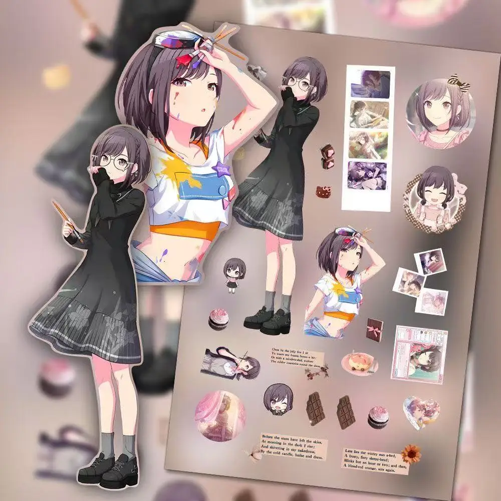 Anime Cartoon Sticker Book Pjsk World Plan Colorful Stage Collage Two-dimensional Animation Peripheral Decoration Handbook Gift