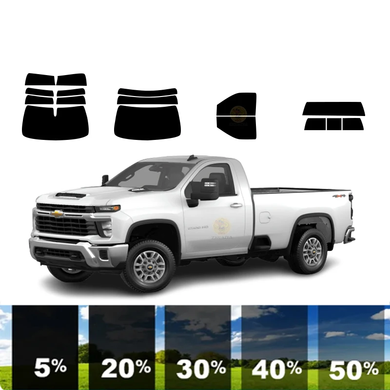 

precut Removable Window Tint Film Car 100%UVR 5%-70%VLT Heat Insulation Carbon ﻿For CHEVROLET SILVERADO 3500 2DR PICKUP2020-2024