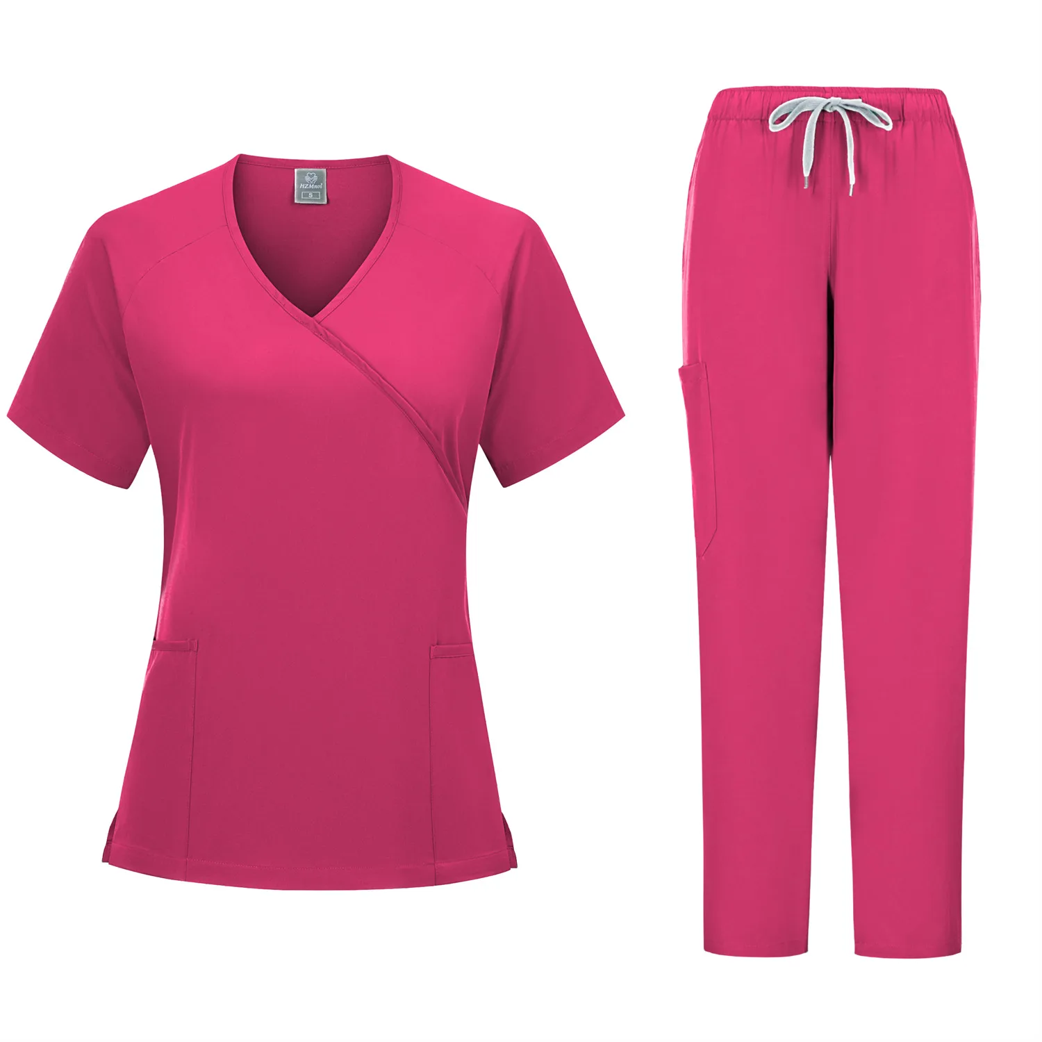 Multicolour Short Sleeve V-Neck Tops Pocket Pants Nurse Scrubs Set Medical Clinical Clothes Jogger Suit Doctor Nursing Uniforms