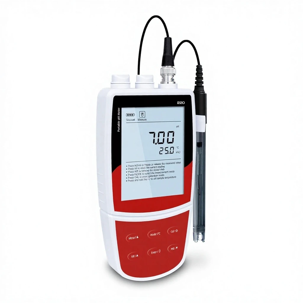 Portable pH Meter OEM 0.01 pH Accuracy 3 Points Calibration Automatic Temperature Compensation Auto-Read Endpoint 100