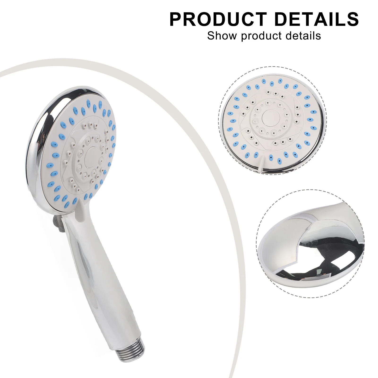 Accessories Duranle Shower Head Head High Pressure Large Multiple Saving Standard Shower Water 0°- 90° 1pcs 20cm