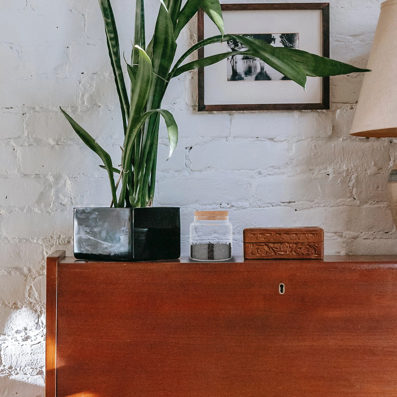 

Glass Storage Jar Containers for Food Transparent with Lid Clear Jars Dispenser Airtight Flour Kitchen Multipurpose Counter