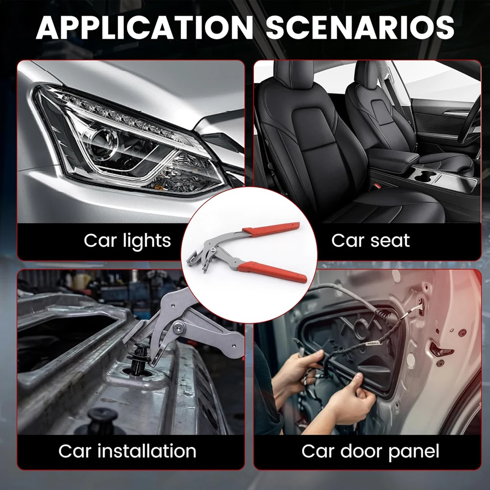 Pinze per la rimozione di clip auto, pinze per clip auto, strumento per la rimozione di rivestimenti e pannelli porta, strumento per la rimozione di clip in plastica per auto senza danni.
