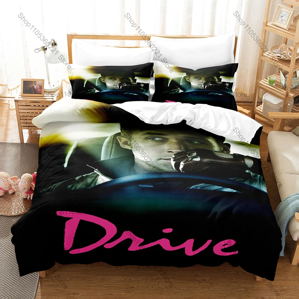 D-Drive 2011 Ryan Gosling Fanart Scorpion Jacket Neo Noir Movie 3D Print Bedding Set Duvet Cover + 2 Pillowcases Bed Linen