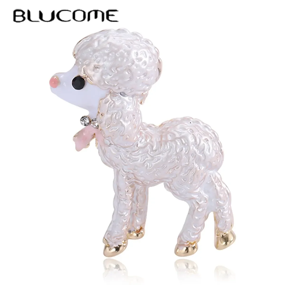 

Blucome Cute Cartoon Animal Pin Exquisite Pearls Lucky Lovely Sheep Brooches for Girls Christmas Party Accessories Gift Jewelry