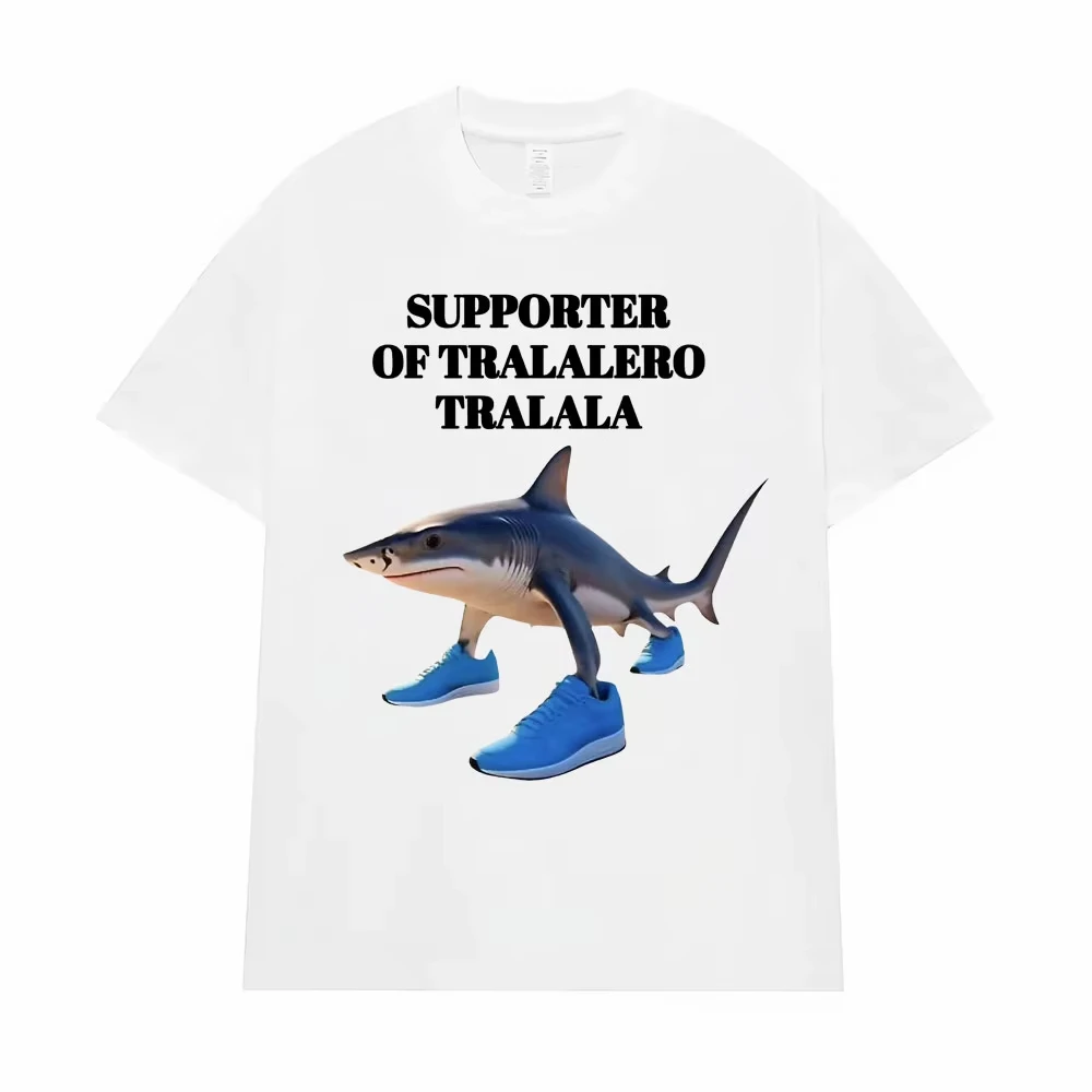 مضحك تشغيل القرش ميمي تي شيرت مؤيد Tralalero Tralala الجرافيك تي شيرت الرجال النساء الملابس الفكاهة عادية الراحة تي شيرت
