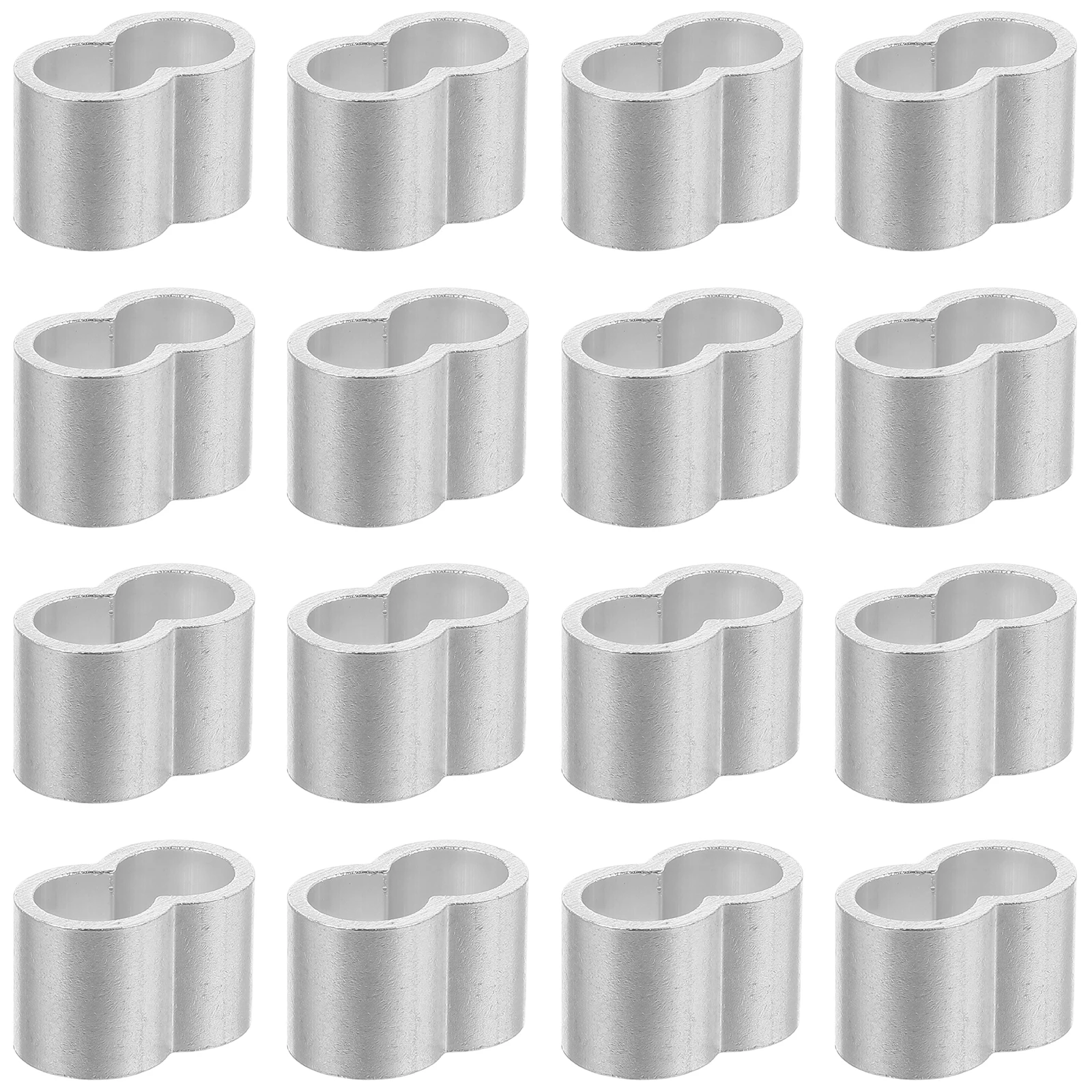 

25pcs Aluminum Buckle Elastic Rope Double Hole Thin Wall Sleeve Connector Durable Lightweight Outdoor Camping Travel Fishing