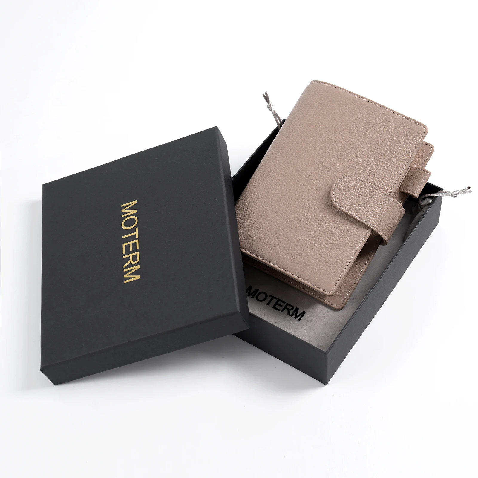 Moterm Personal Elite Rings Planner Without Back Pocket Pebbled Grain Leather Notebook Journal with 25mm Rings Organizer Cover