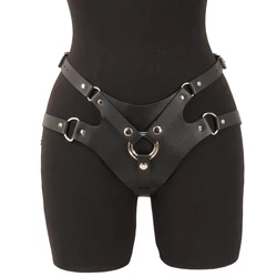 Women Goth harness Leg Harness Pu Leather Studded Decor Harness Adjustable Fetish Clothing Women Goth Harness Bondage lingerie