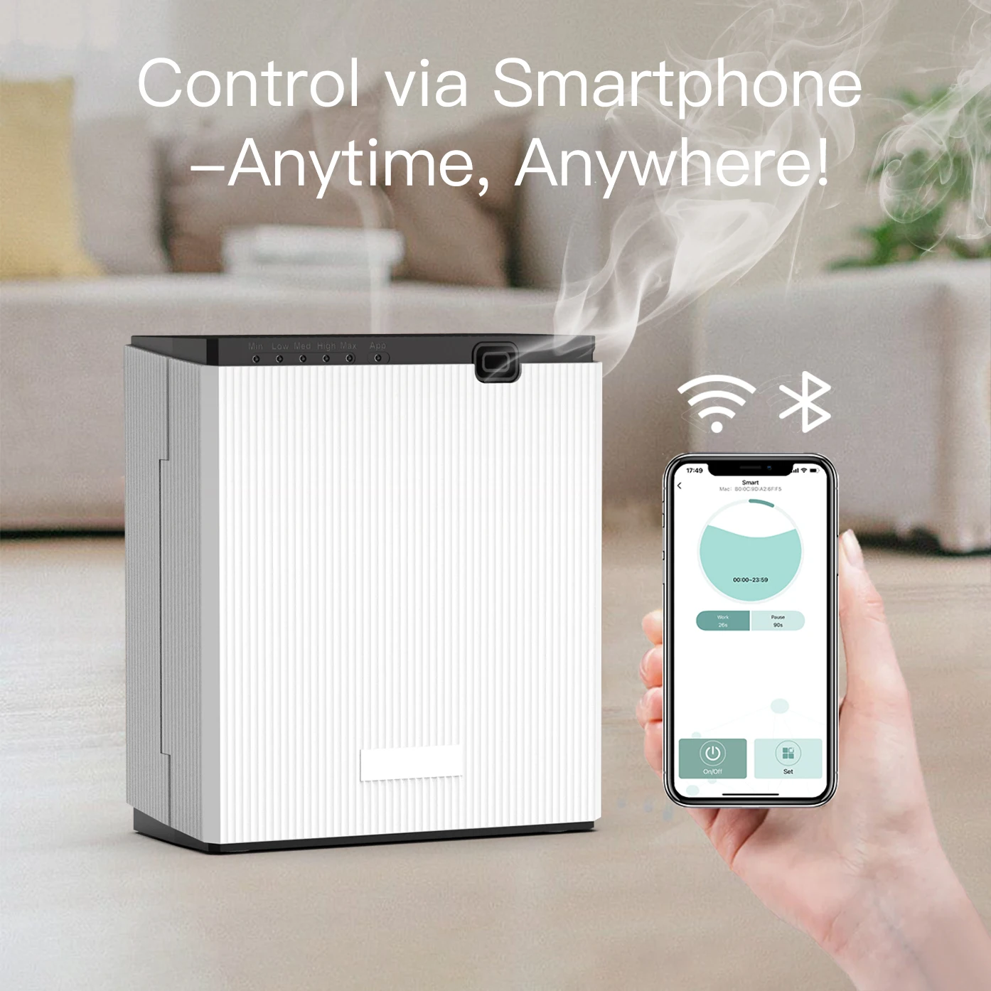 

NAMSTE 1500m³ Aroma Diffuser Smart Radar Electric Scent Machine Wall-Mounted 800ML Capacity Air Freshener for Home Room Hotel