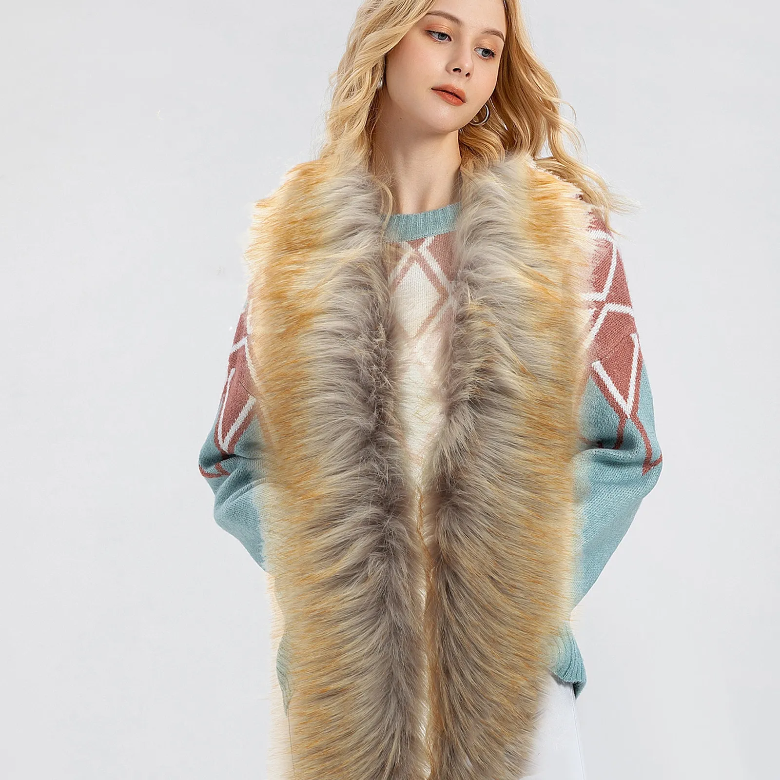 

Long Wrap Warm Winter Scarf For Women Soft Long Shawl Wrap Collar Imitation Stole Shawl Wraps For Women
