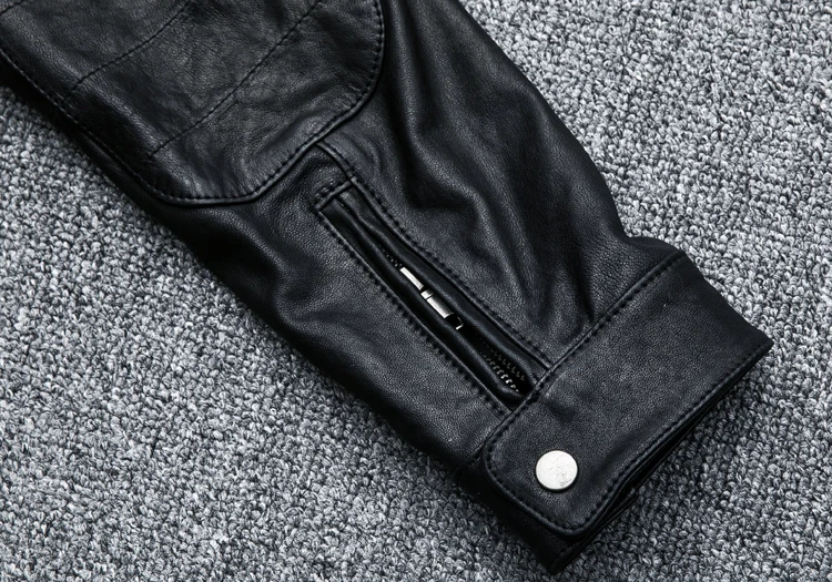 100% lederen jassen voor mannen echte schapenvacht man jas lente herfst heren motorjas vintage jas mannelijk